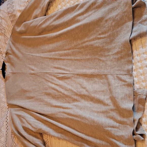 Light Grey Tan Open-Front Ribbed Cardigan - Picture 4 of 5